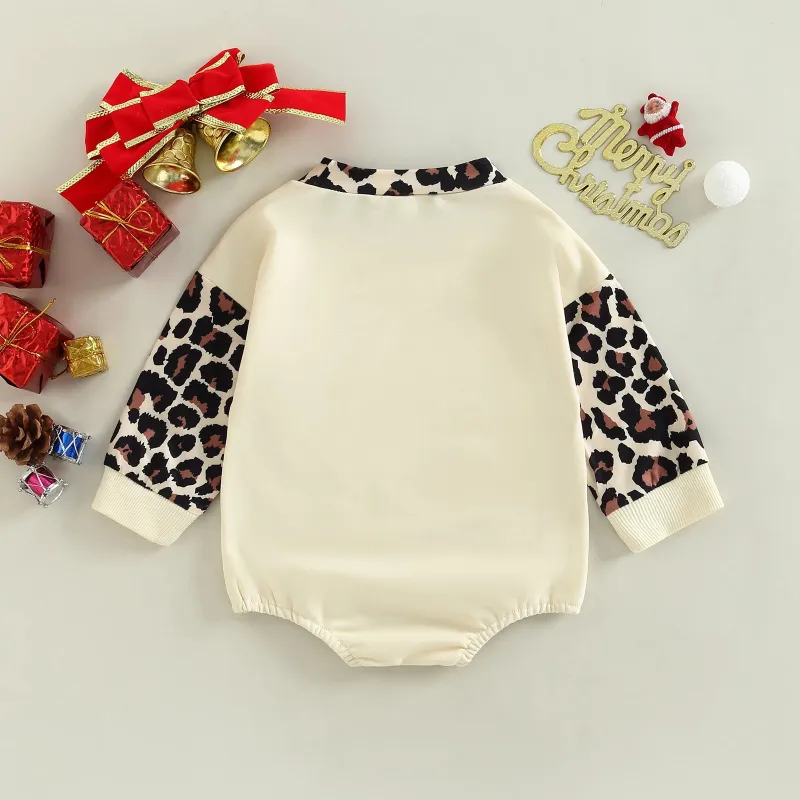 Baby HO HO HO Christmas Print Romper