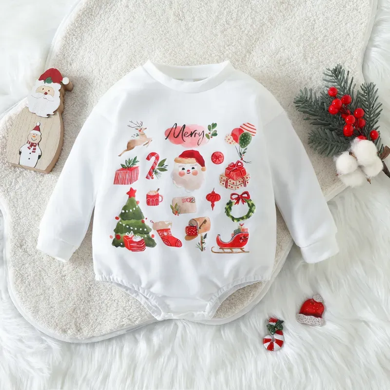 Baby Christmas Print Romper