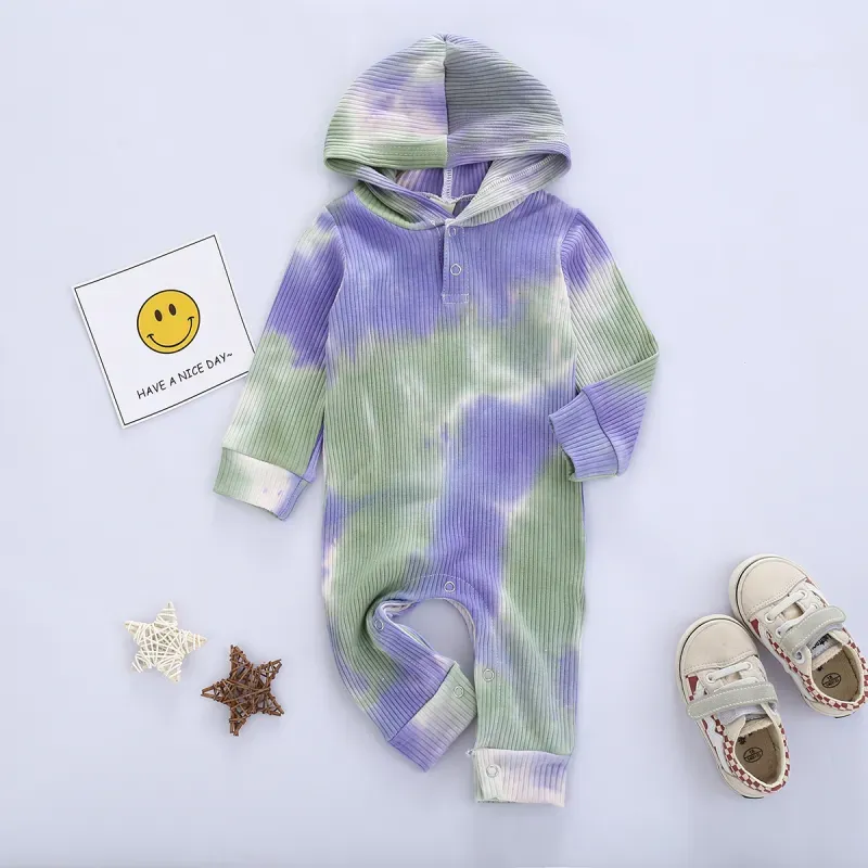 Baby tie-dye hoodie Romper