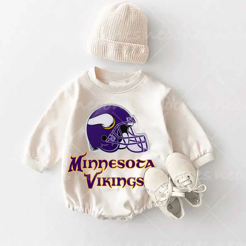Baby Minnesota Vikings Football Romper and Adult Sweatshirt