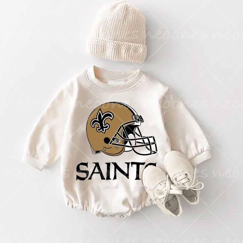 Baby Saints Romper and Adult Sweatshirt