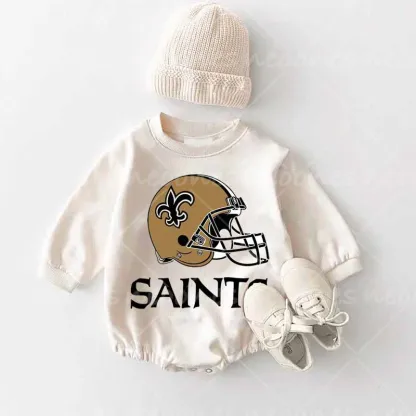 Baby Saints Romper and Adult Sweatshirt