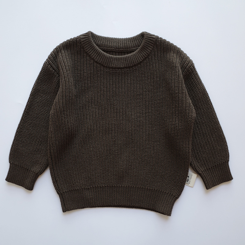 Baby's Round-Neck Knitted Sweater
