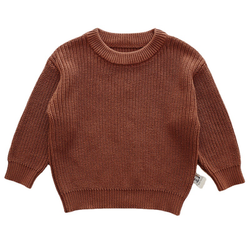 Baby's Round-Neck Knitted Sweater