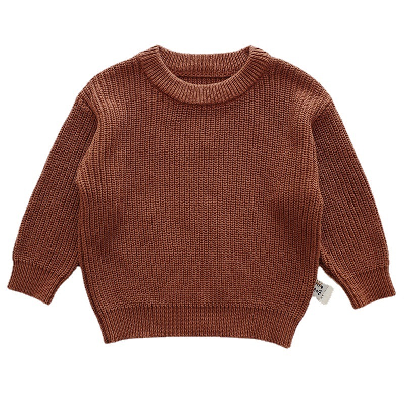 Baby's Round-Neck Knitted Sweater