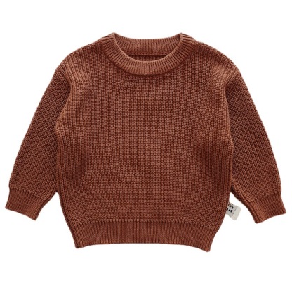 Baby's Round-Neck Knitted Sweater