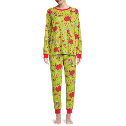 Christmas Themed Parent-Child Printed Home Outfits