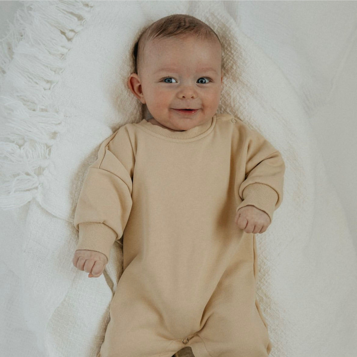 Simple Solid Baby Romper - Spring/Fall
