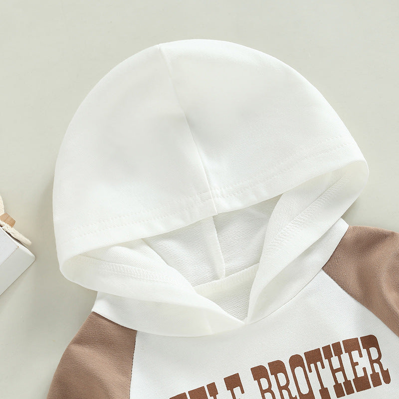 Baby cow print colorblock hooded Bodysuit