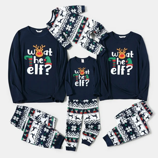 Christmas Themed Parent-Kid Printed Home Outfits