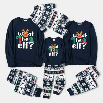 Christmas Themed Parent-Kid Printed Home Outfits