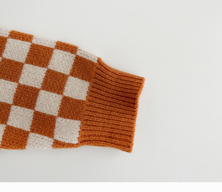 Baby Knitted Checkerboard Romper