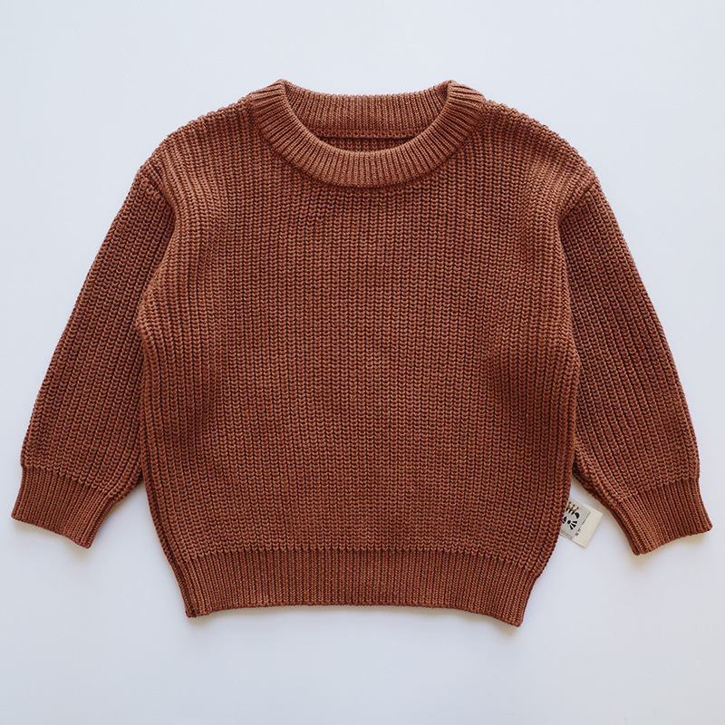 Baby's Round-Neck Knitted Sweater