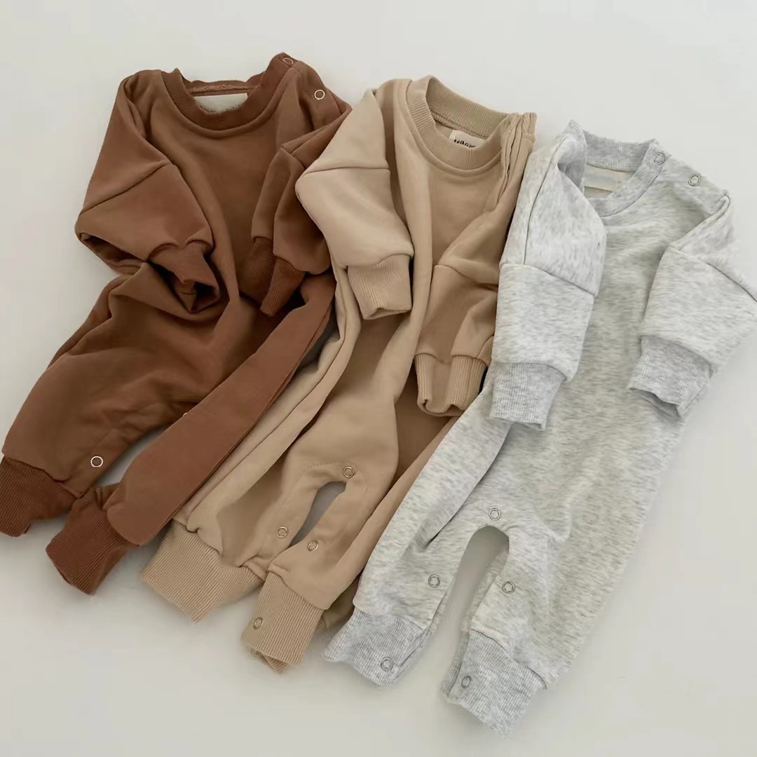 Simple Solid Baby Romper - Spring/Fall