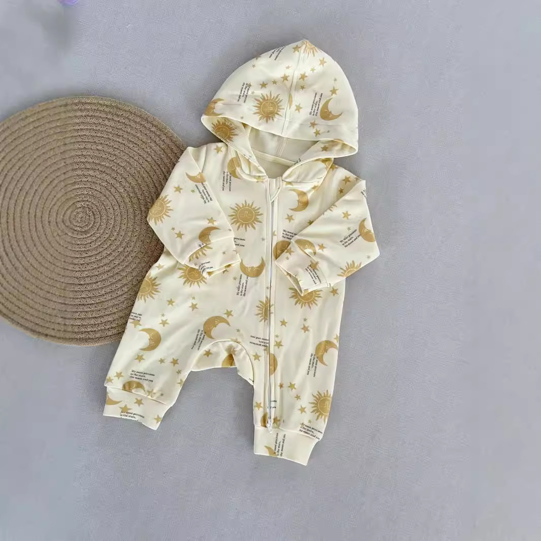 Baby Hooded Pure Cotton Long-Sleeve Romper