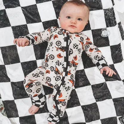 Baby Motorcycle Print Romper