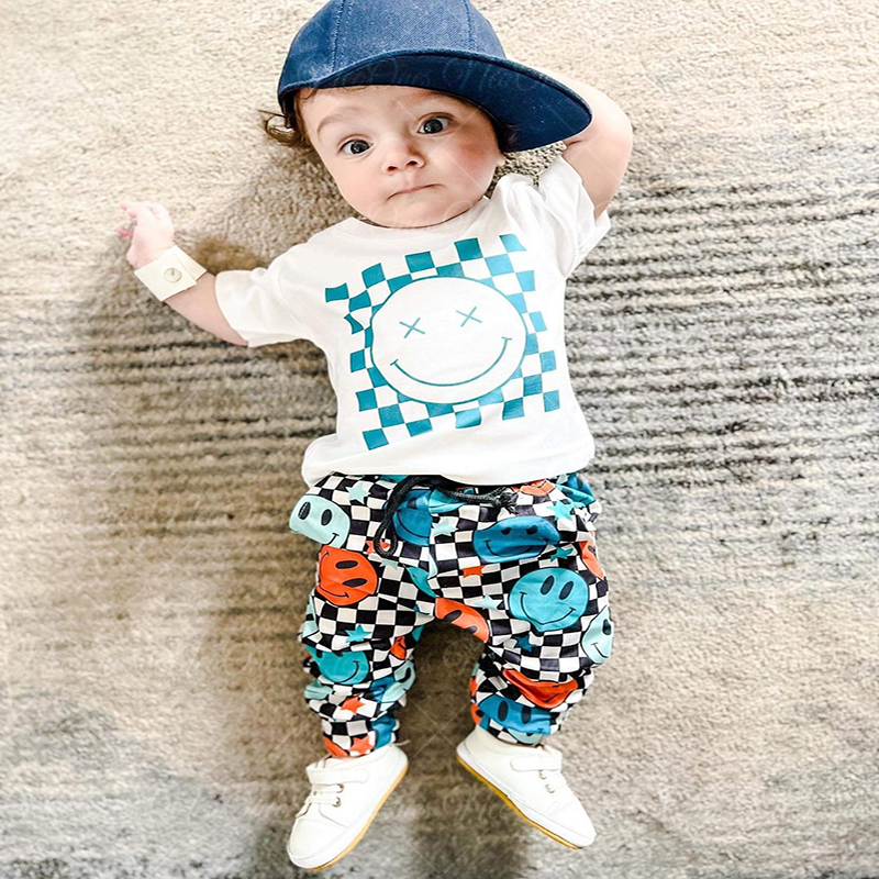 2pc Baby boy Smiley Set