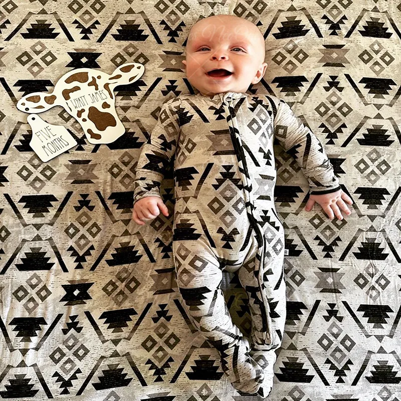Baby Cowboy Print Romper