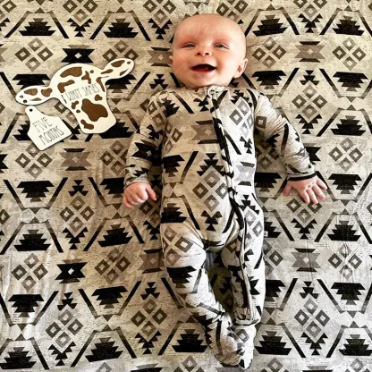 Baby Cowboy Print Romper