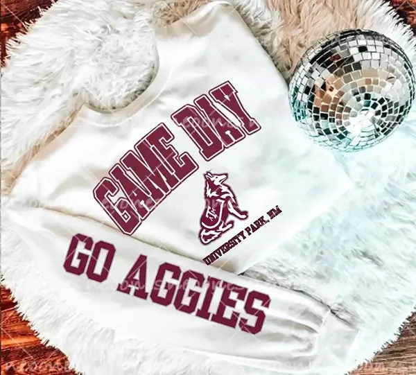 Baby Go Aggies Romper and Adult Sweatshirt