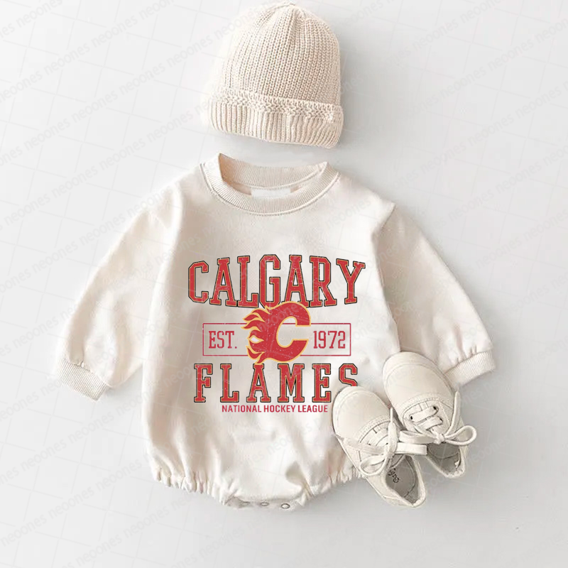 Baby Romper Calgary Flames And Adult T-Shirt