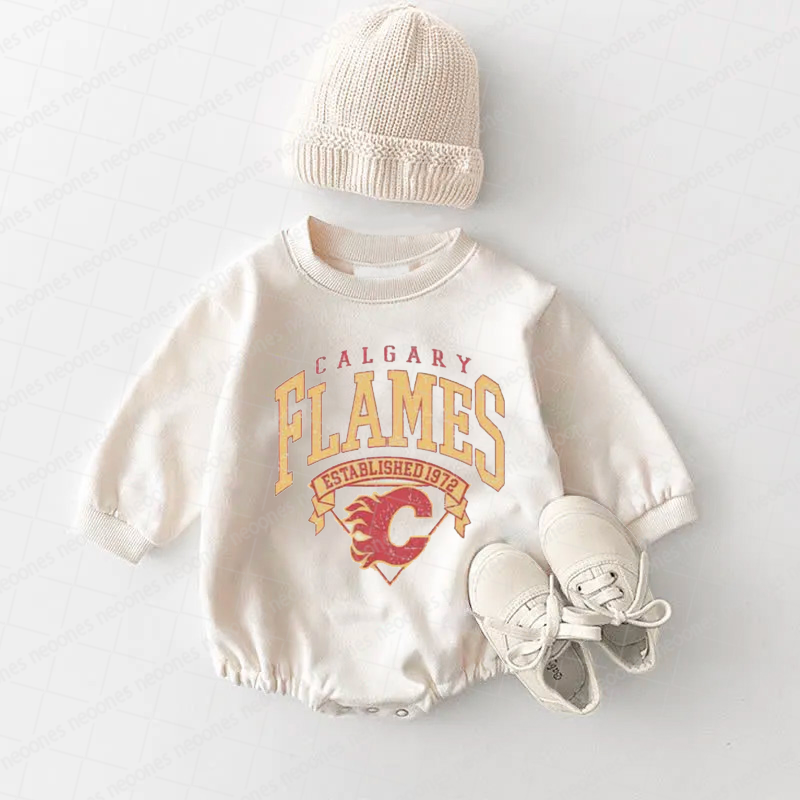 Baby Romper Calgary Flames And Adult T-Shirt