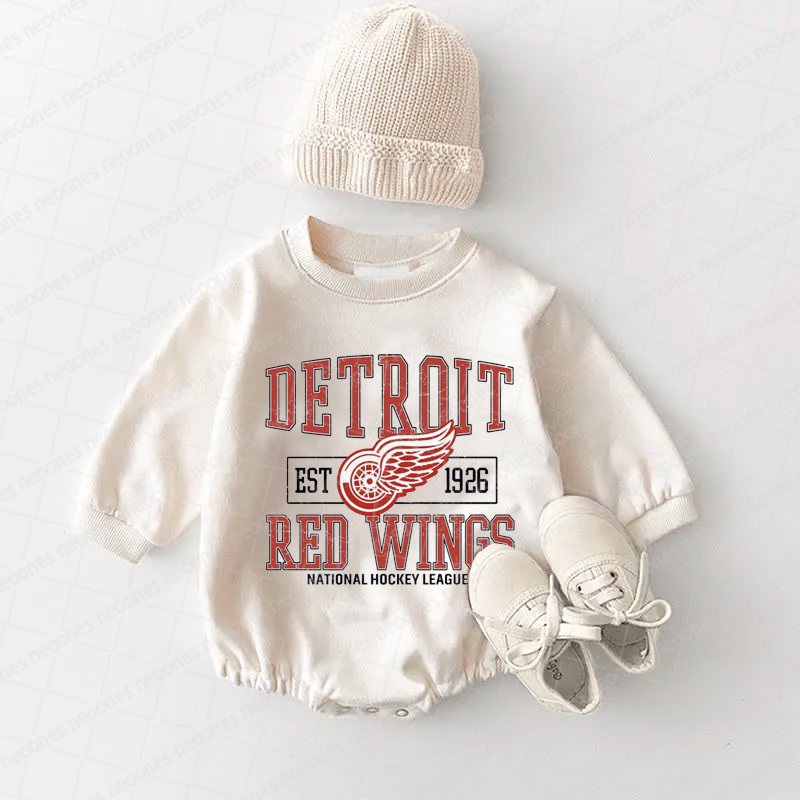 Baby Romper Detroit Red Wings And Adult T-Shirt
