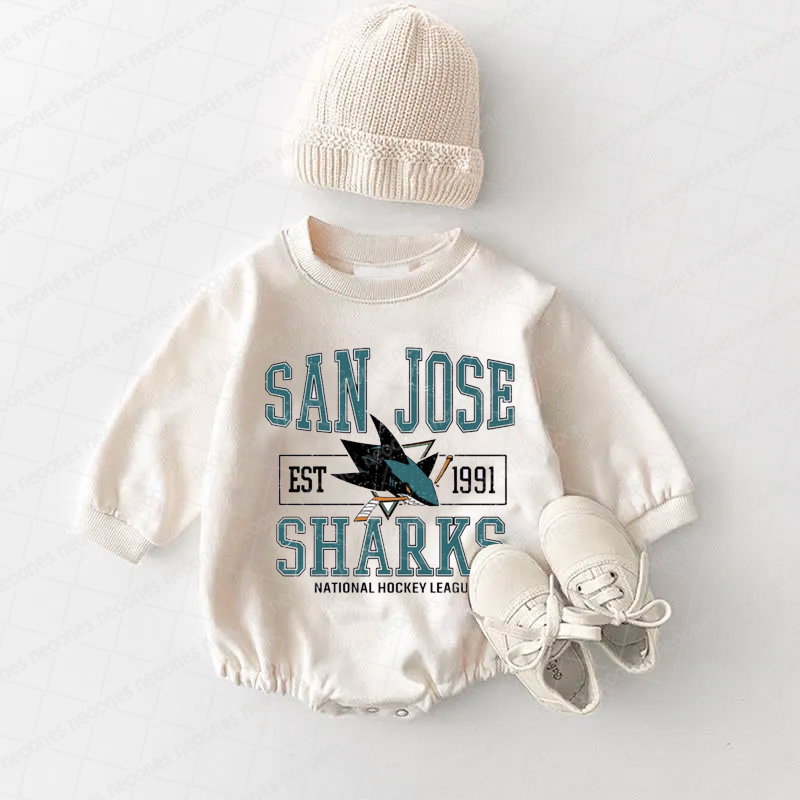 Baby Romper San Jose Sharks And Adult T-Shirt