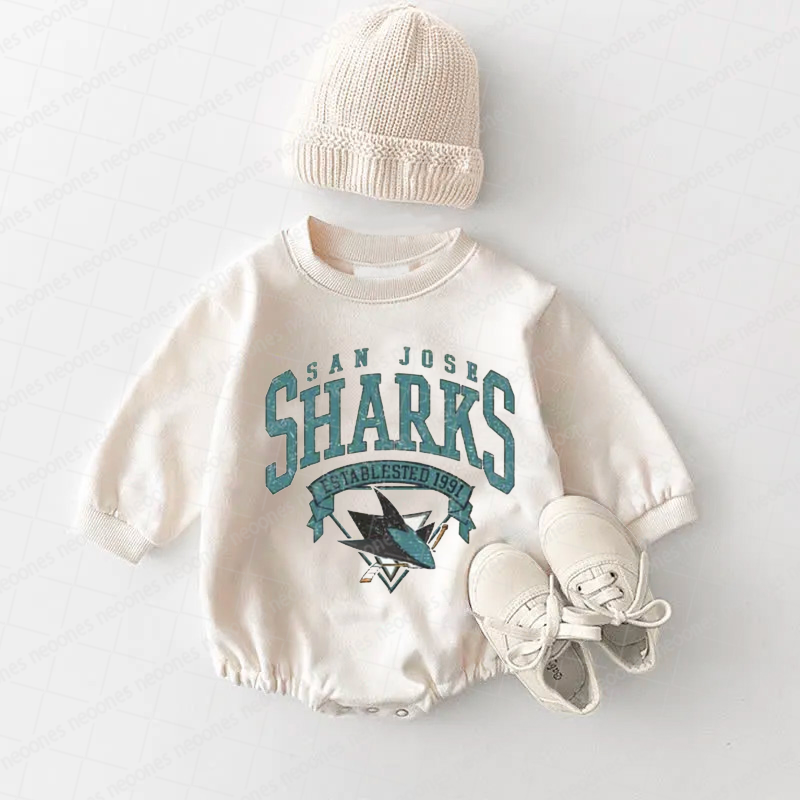 Baby Romper San Jose Sharks And Adult T-Shirt