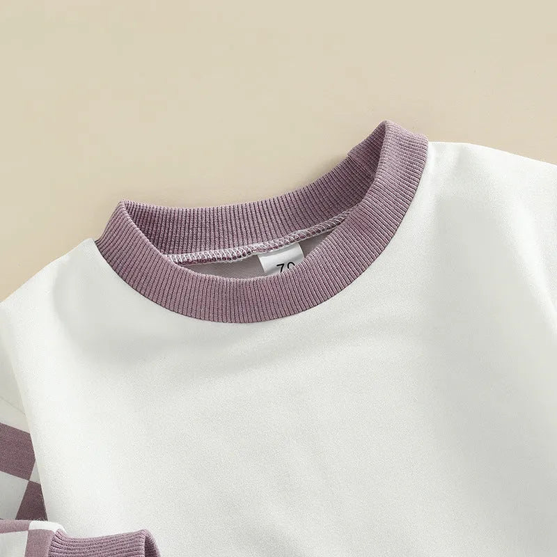 Baby Plaid Round Neck Bodysuit