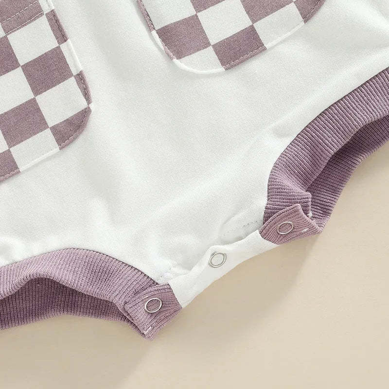 Baby Plaid Round Neck Bodysuit