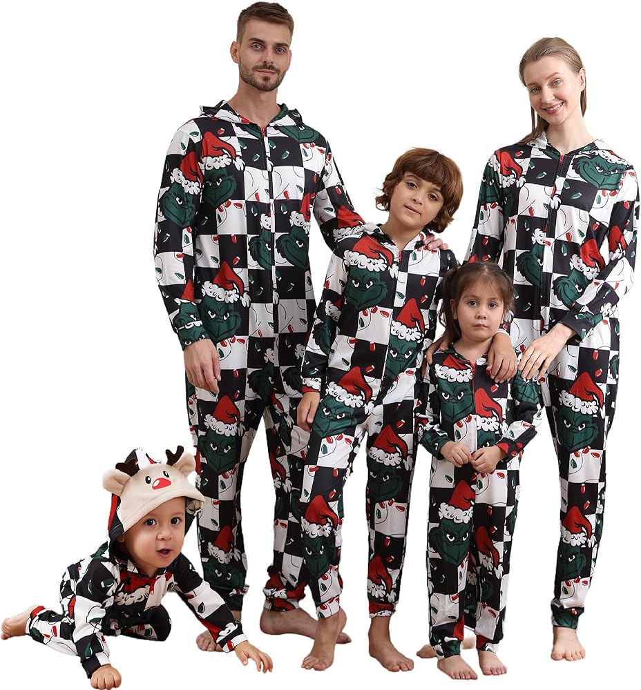 Christmas Parent-Child Printed Loungewear Festive Christmas Parent-Kid Printed Home Wear