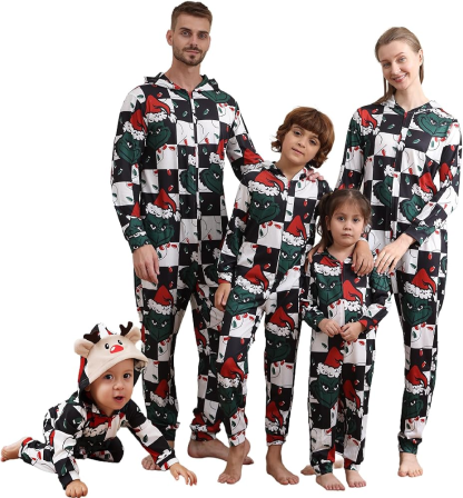 Christmas Parent-Child Printed Loungewear Festive Christmas Parent-Kid Printed Home Wear