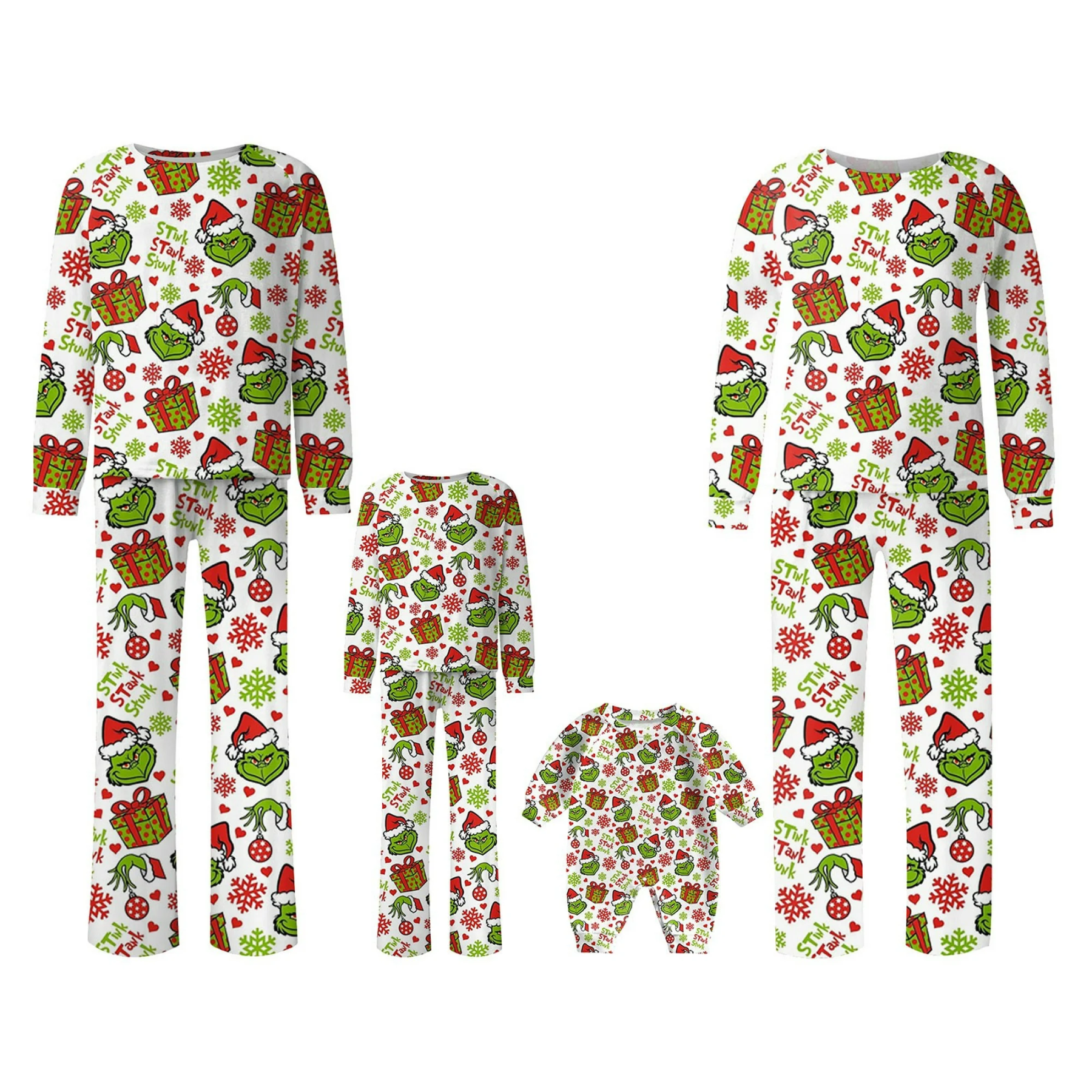 Christmas Parent-Child Printed Loungewear Festive Christmas Parent-Kid Printed Home Wear