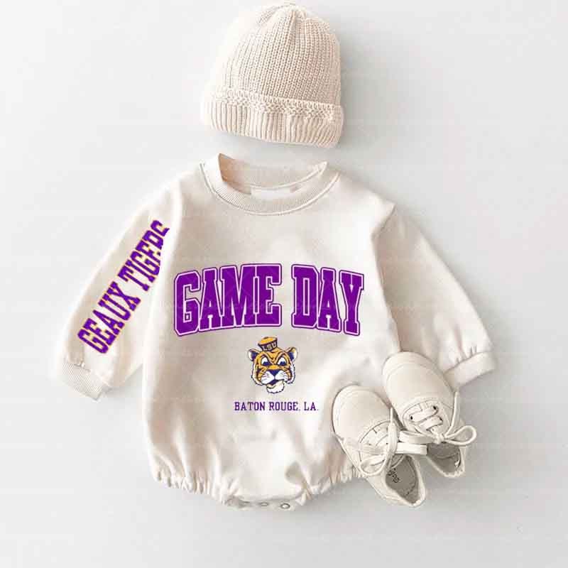 Baby Geaux Tigers Romper and Adult Sweatshirt
