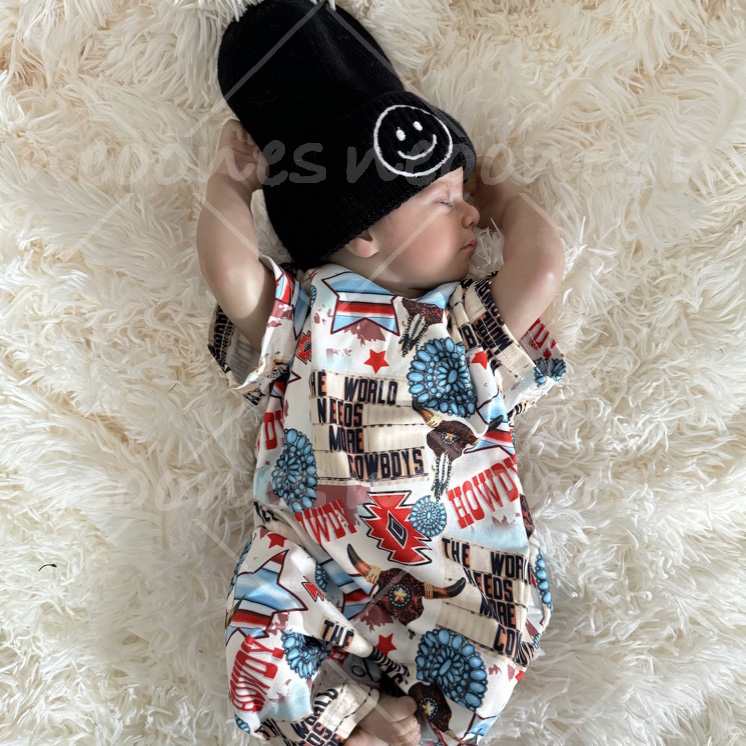 Western Cowboy Baby Boy Romper