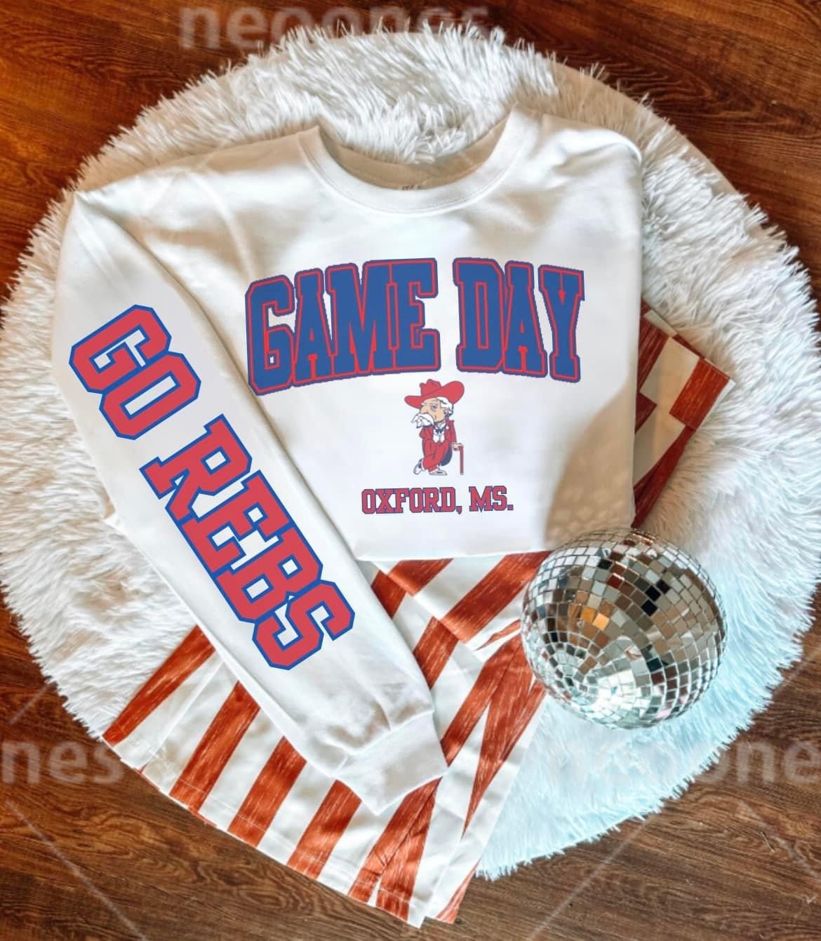 Baby Go Rebs Romper and Adult Sweatshirt
