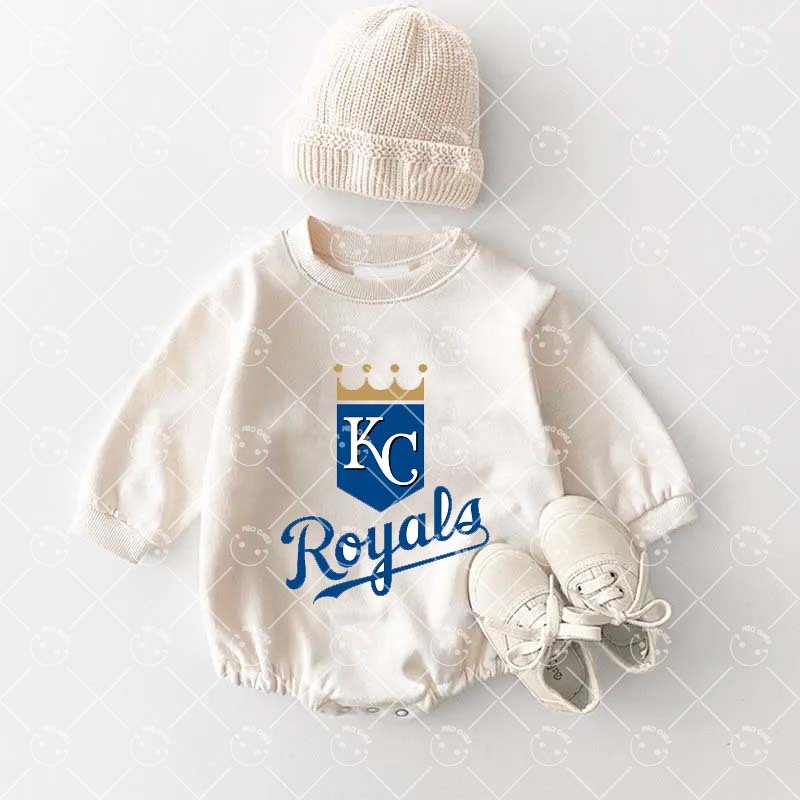 Baby Kansas City Royals Baseball Romper and Adult Sweatshirt
