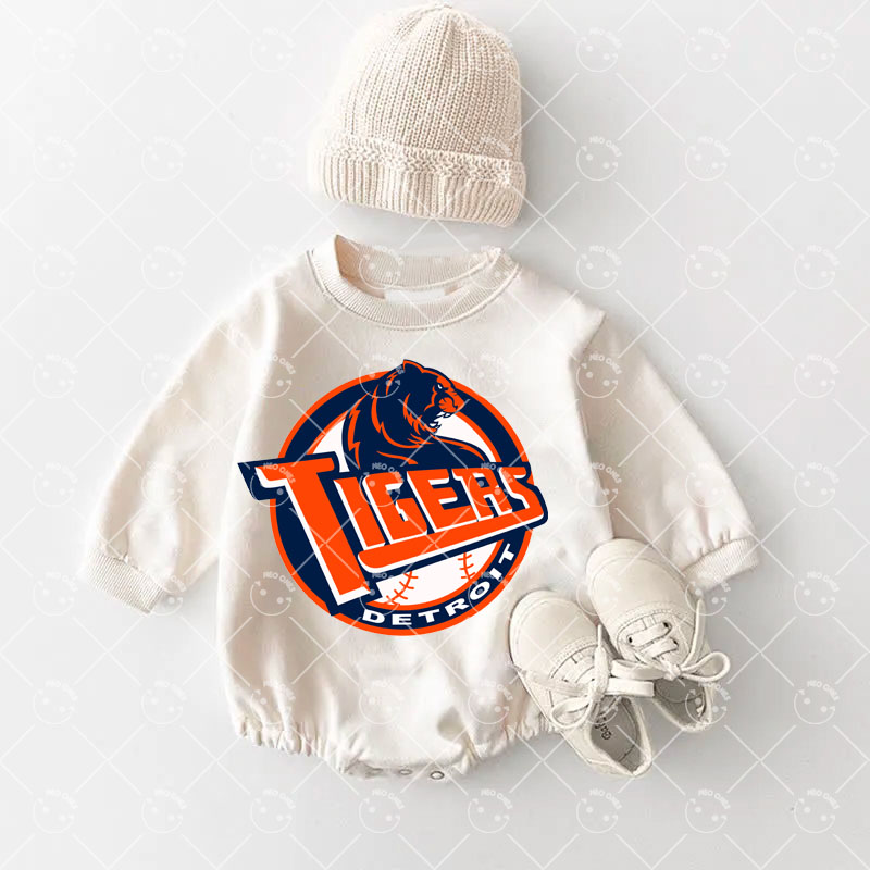 Baby Detroit Tigers Baseball Romper and Adult Sweatshirt