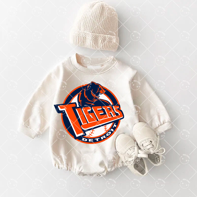 Baby Detroit Tigers Baseball Romper and Adult Sweatshirt