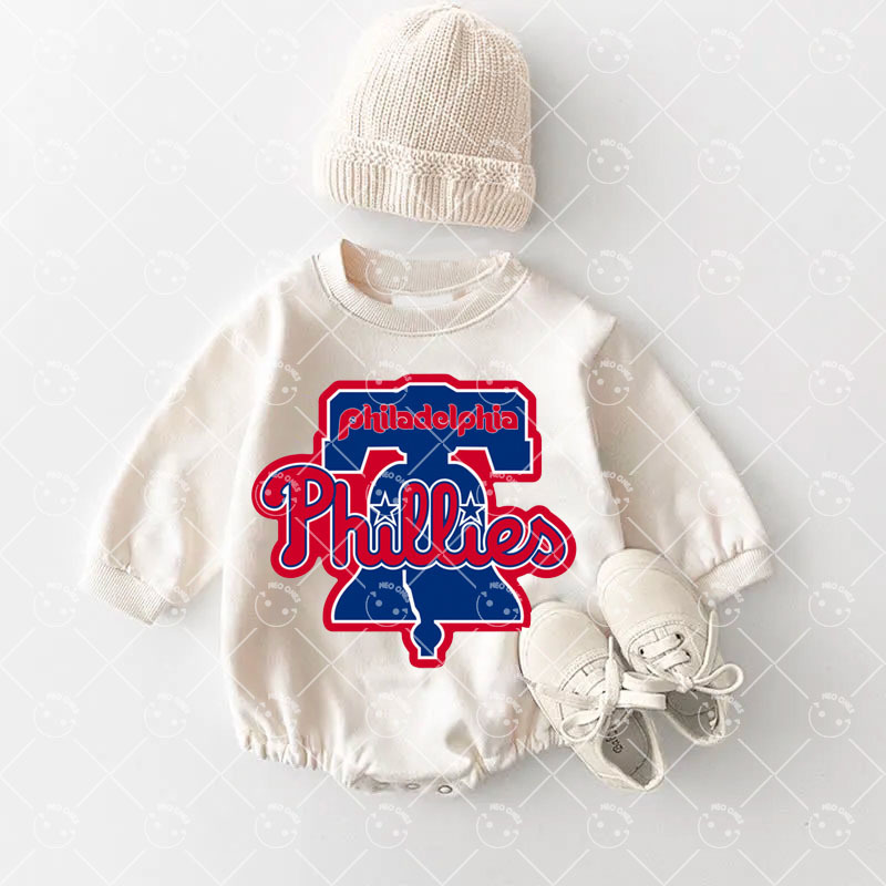 Baby Philadelphia Phillies Baseball Romper and Adult Sweatshirt