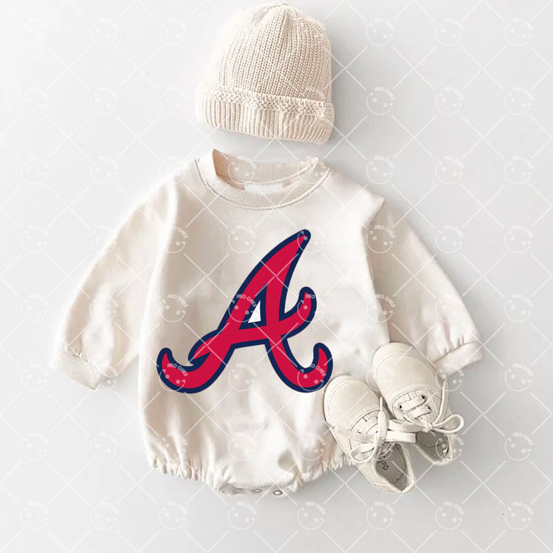 Baby Atlanta Braves Baseball Romper and Adult Sweatshirt