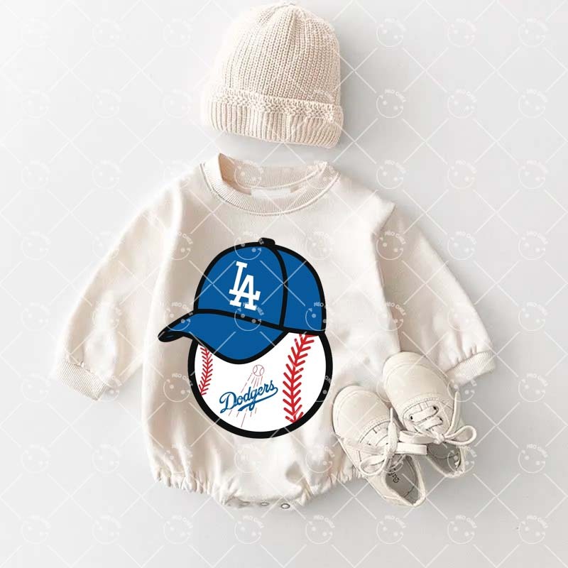 Baby Los Angeles Dodgers Baseball Romper and Adult Sweatshirt