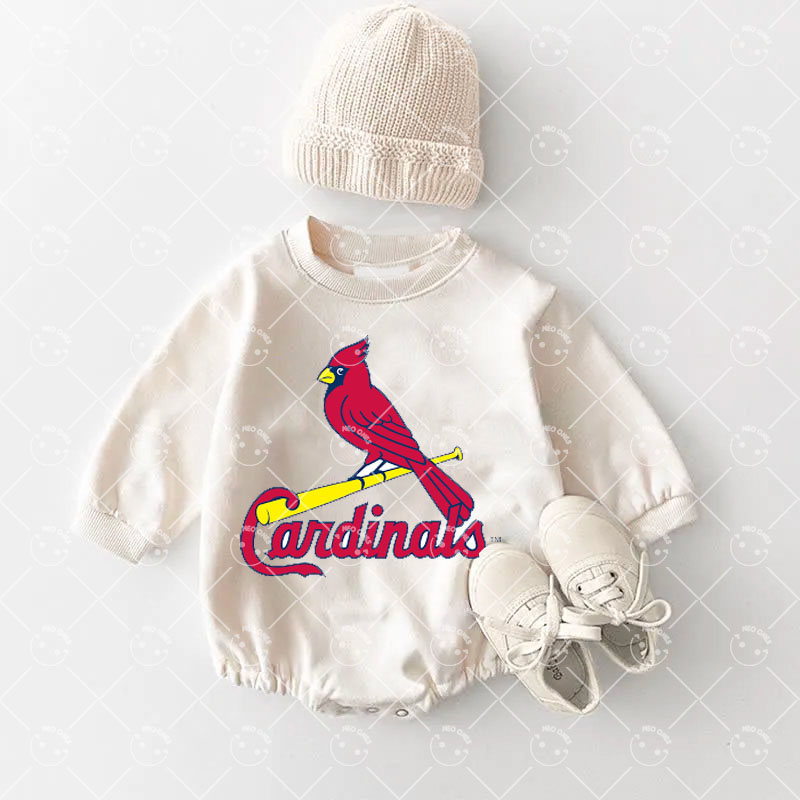 BabyCardinals Baseball Romper and Adult Sweatshirt