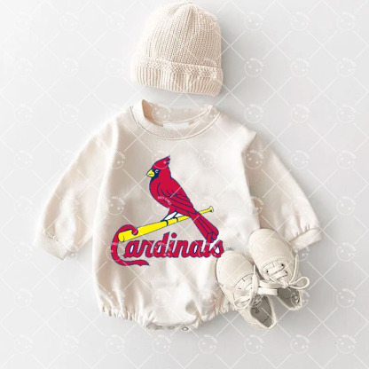 BabyCardinals Baseball Romper and Adult Sweatshirt