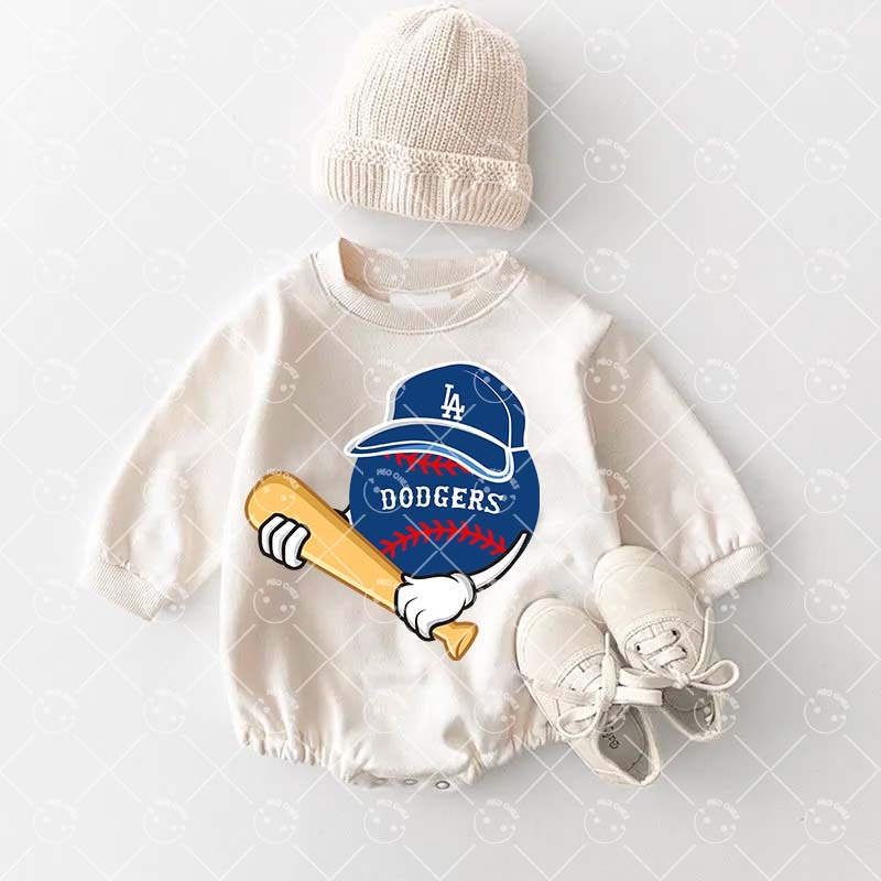 Baby Los Angeles Dodgers Baseball Romper and Adult Sweatshirt