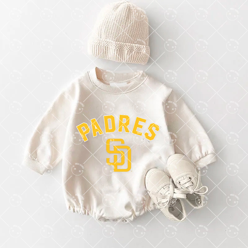 BabySan Diego Padres Baseball Romper and Adult Sweatshirt