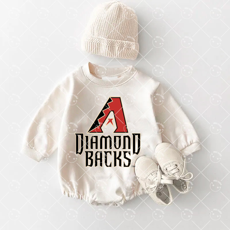Baby Diamondbacks Baseball Romper and Adult Sweatshirt