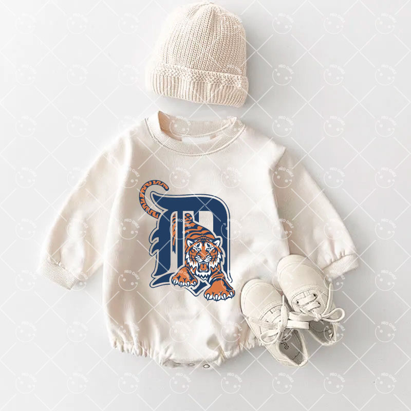 Baby Detroit Tigers Baseball Romper and Adult Sweatshirt