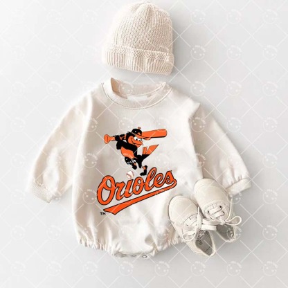 Baby Baltimore Orioles Baseball Romper and Adult Sweatshirt